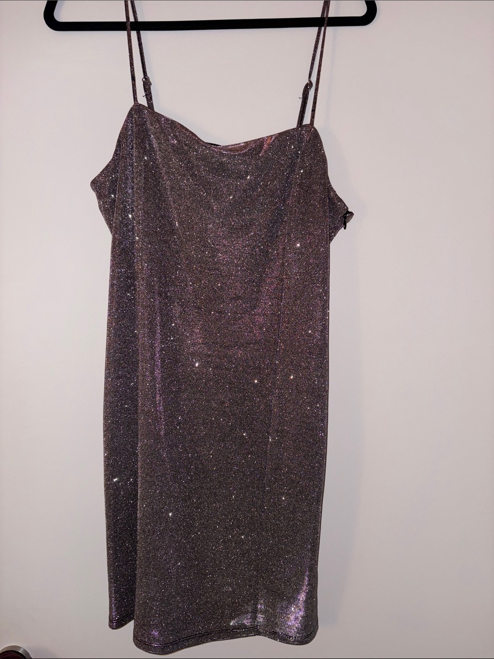 Forever 21 Glittery Silver/Gunmetal Slip Mini Dress